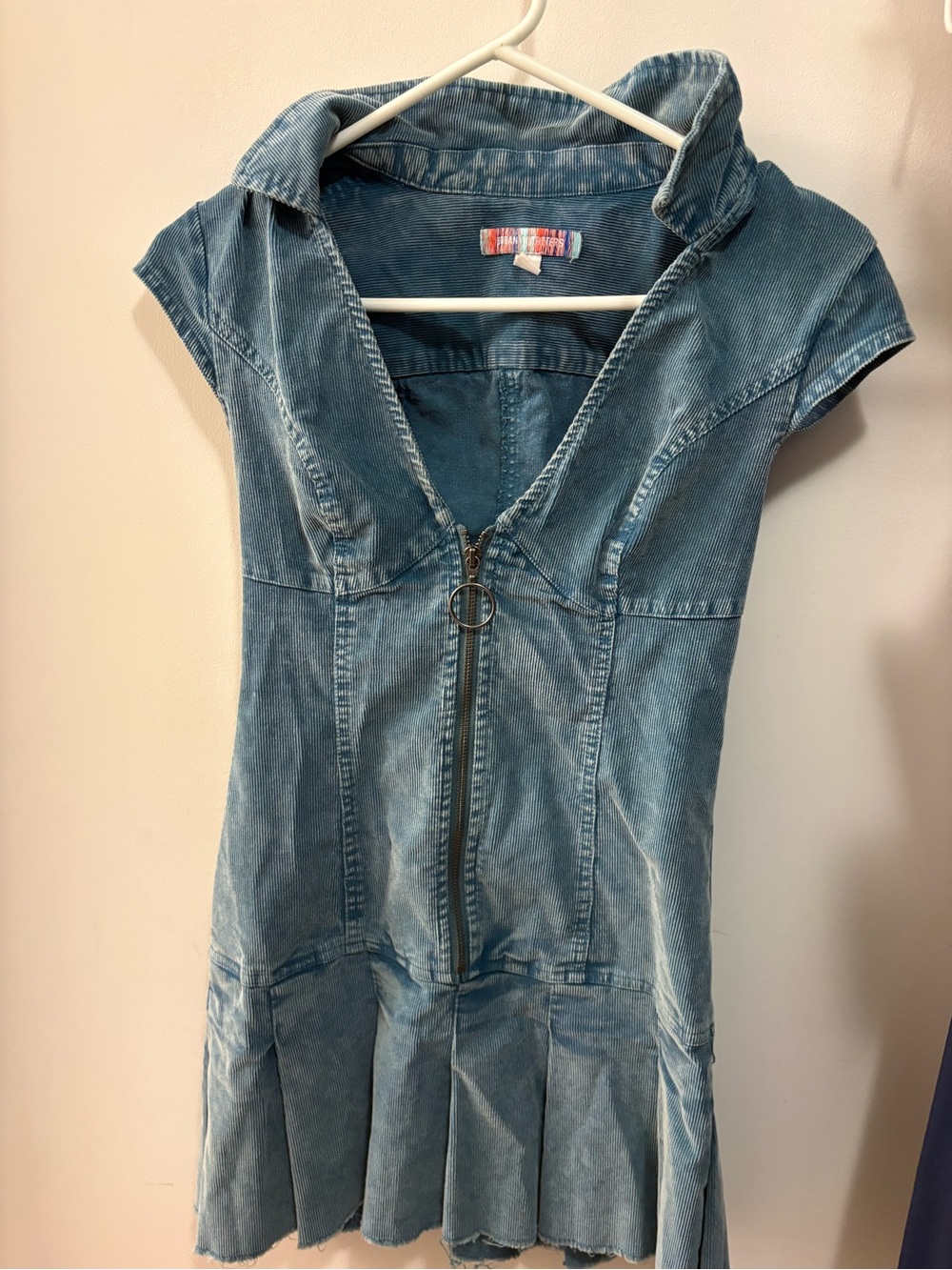 Urban Outfitters Light Blue Denim Zip-Front Dress